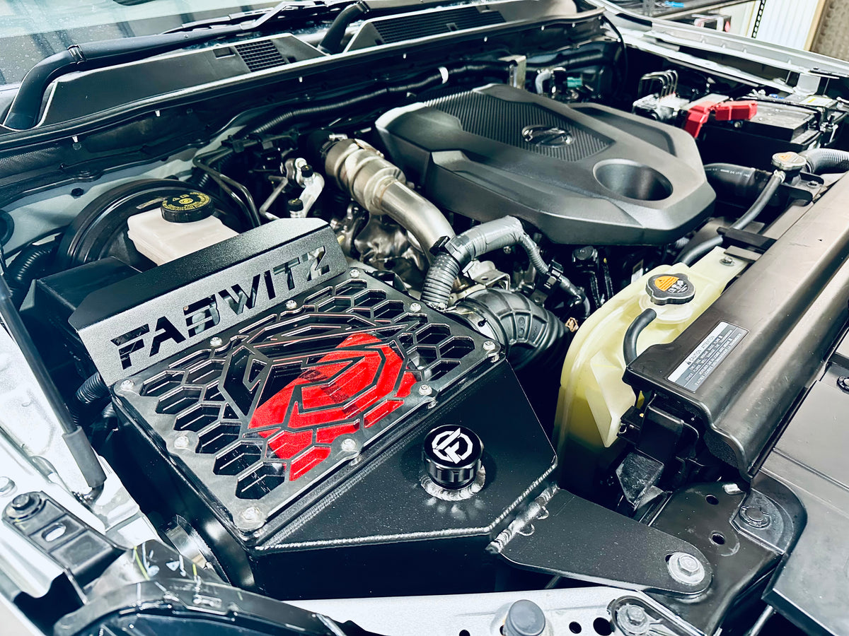 Nissan Navara (D23) NP300 - Seamless Powder Coated Short Entry Snorkel & Clear Top Airbox - Package