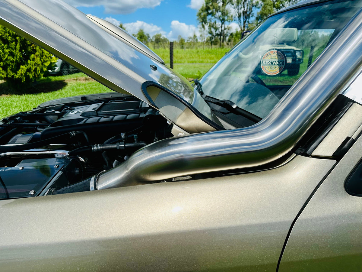 Nissan Patrol GU - Bonnet Entry Snorkel (on its own) - Basic Weld Polished