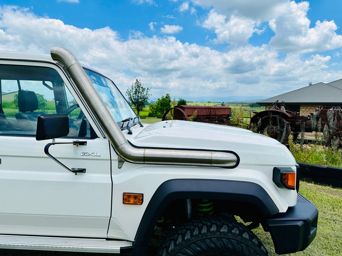 Toyota Landcruiser (2024 - current) - VDJ 70 Series - 4" DUAL Snorkels - Basic Weld - Polished