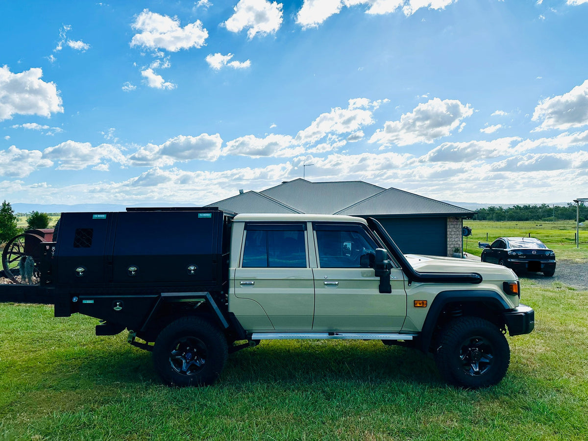 Toyota Landcruiser (2024 - current) - VDJ 70 Series - 4" DUAL Snorkels - Basic Weld Powder Coated