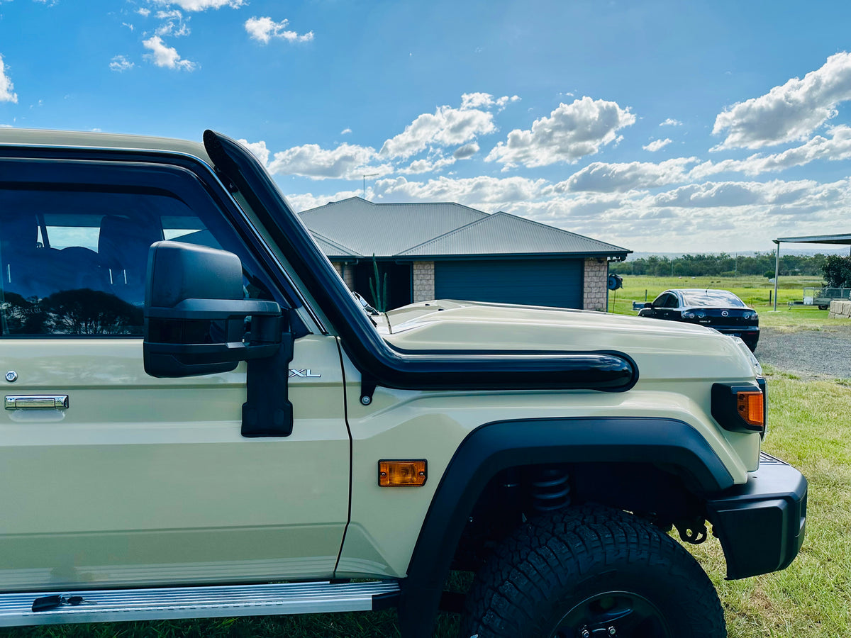 Toyota Landcruiser (2024 - current) - VDJ 70 Series - 4" DUAL Snorkels - Basic Weld Powder Coated