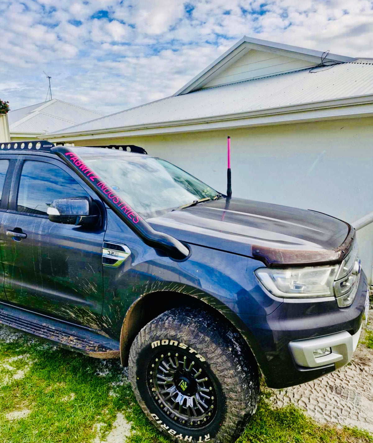 Ford PX Ranger (Bi-Turbo WildTrak) - Mid Entry DUAL Snorkels - Basic Weld Powder Coated