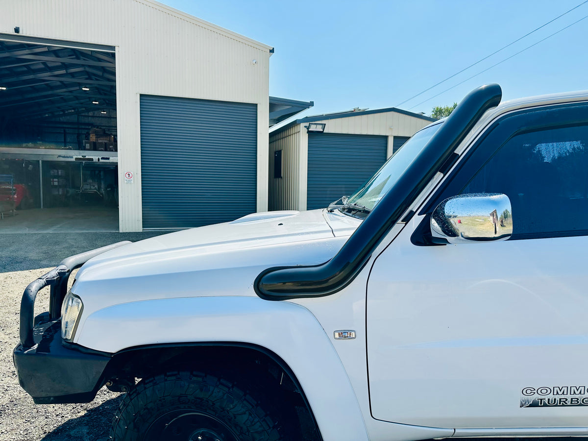 Nissan Patrol GU S1-4 - Cover up / Rounded Guard Entry Snorkel - Basic Weld Powder Coated