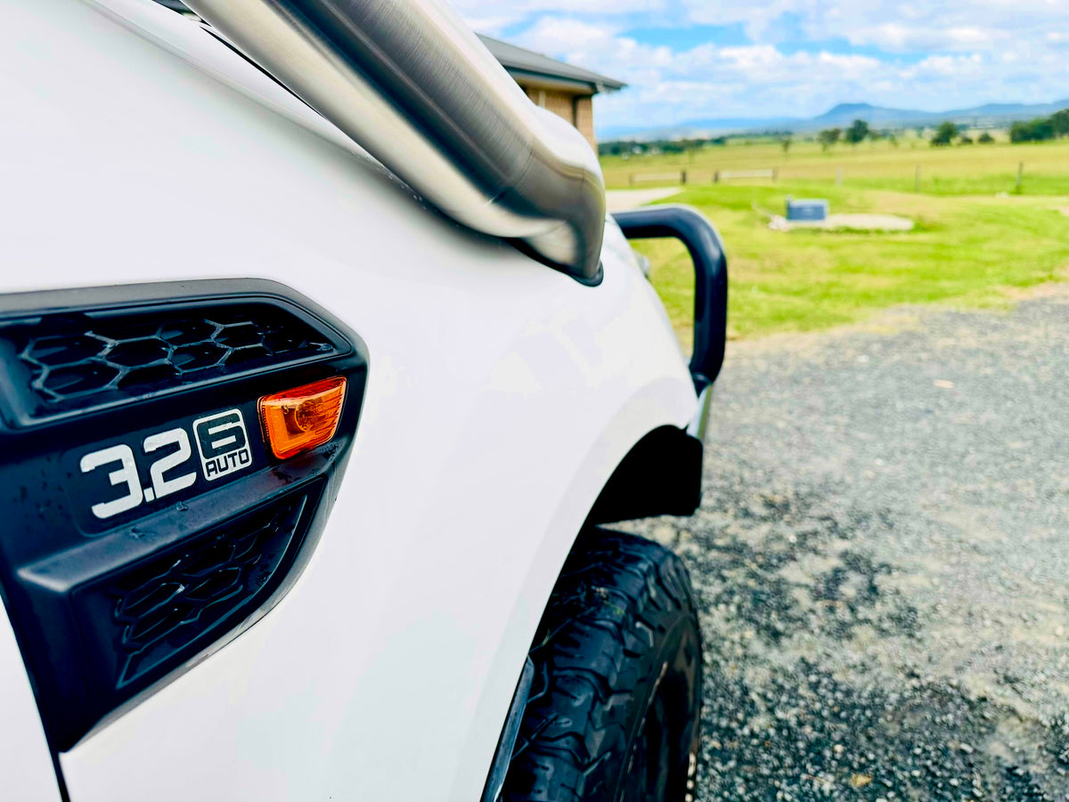 Ford PX Ranger (3.2lt) - Mid Entry DUAL Snorkels - Basic Weld Polished