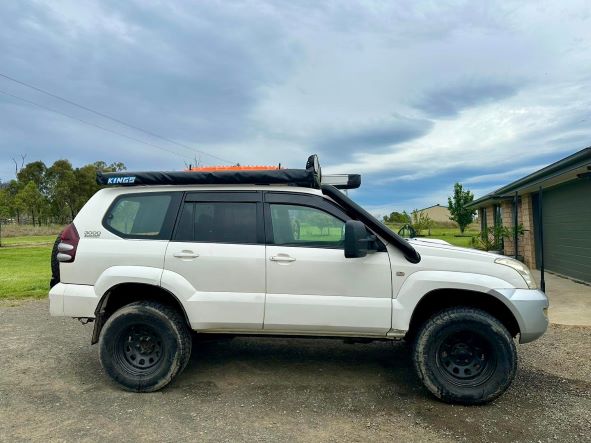 Toyota Landcruiser Prado - 120 Series DUALS - Short Entry Snorkels - Seamless Powder Coated