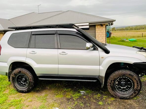 Toyota Landcruiser Prado - 120 Series DUALS - Short Entry Snorkels - Basic Weld Powder Coated