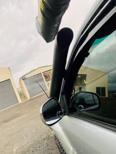 Toyota Prado - 120 Series DUALS - Short Entry Snorkels - Basic Weld Powder Coated