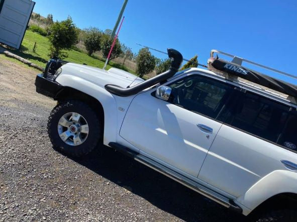 Nissan Patrol GU S1-4 - Tapered Guard Entry Snorkel - With Ram Head - Seamless Powder Coated