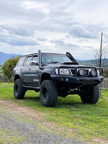 Nissan Patrol GU S1-4 - DUALS - Tapered Guard Entry Snorkels - Basic Weld Powder Coated