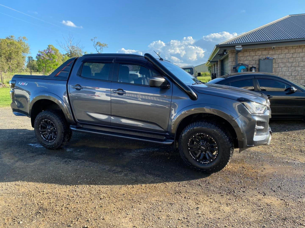 Isuzu Dmax/Mux (2021 - Present) - Short Entry DUAL Snorkels - Basic Weld Powder Coated