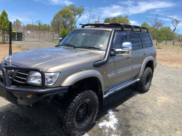 Nissan Patrol GU S1-4 - Tapered Guard Entry Snorkel - Basic Weld Powder Coated